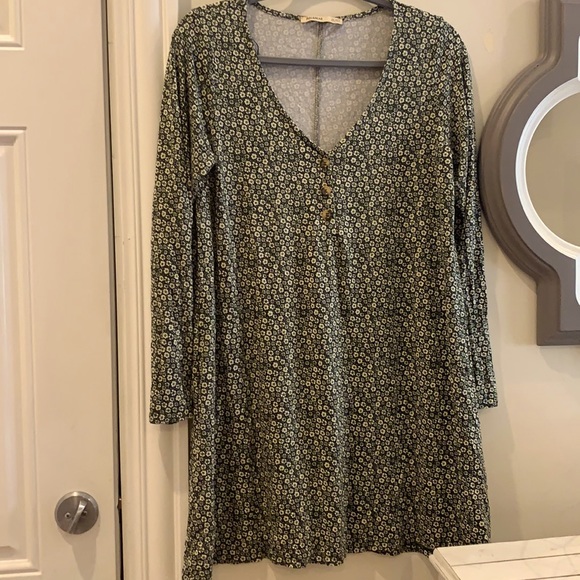 Long Sleeve Floral Swing Dress 